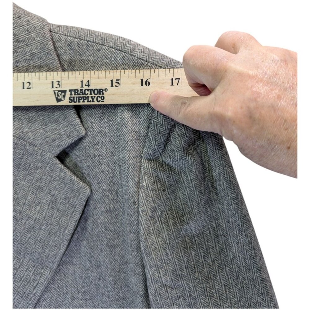 VTG Classic Women's PENDLETON Grey 100% Virgin Wool Blazer Size 10 Made In USA - Picture 3 of 9